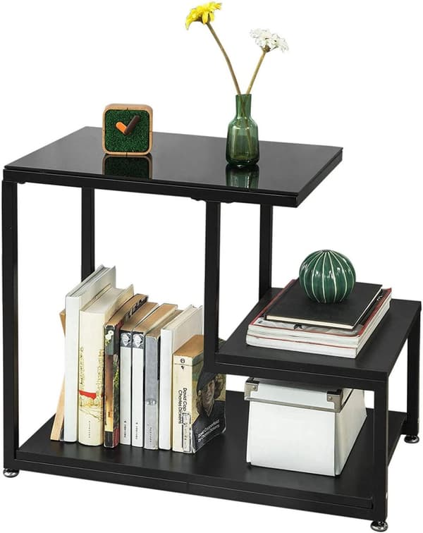 Rootz Sidebord - Sofabord - Stuebord med opbevaringshylde - B65 x D35 x H55cm