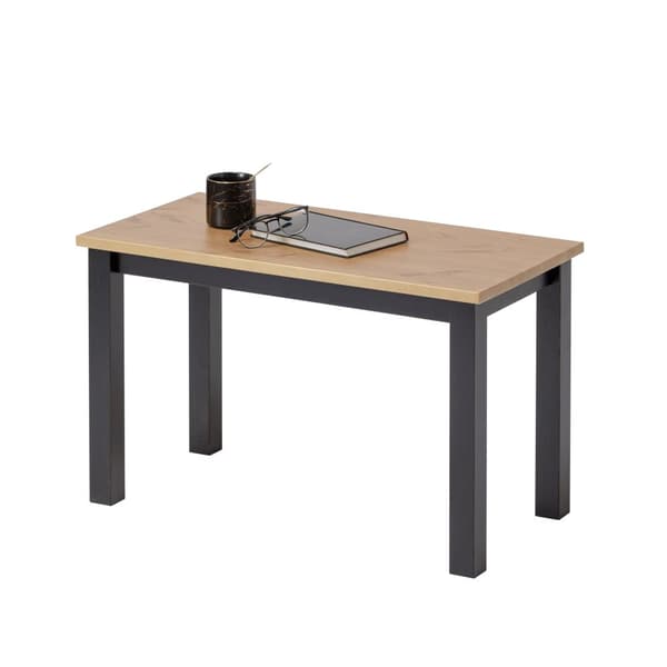 Soffbord “Vesa” tillverkat av massivt furuträ (Black/Brown), 75 x 38 cm, Height 45 cm