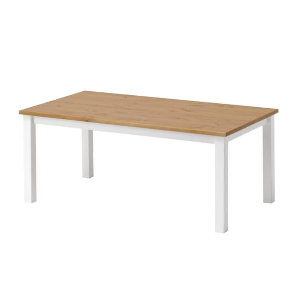 Soffbord “Vesa”  tillverkat av massivt furuträ (White/Brown), 110 x 60 cm Height 45 cm