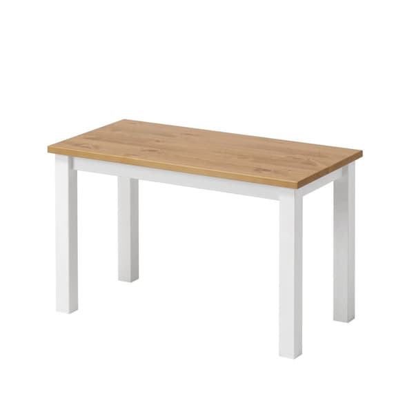 Soffbord “Vesa” tillverkat av massivt furuträ (White/Brown), 75 x 38 cm, Height 45 cm
