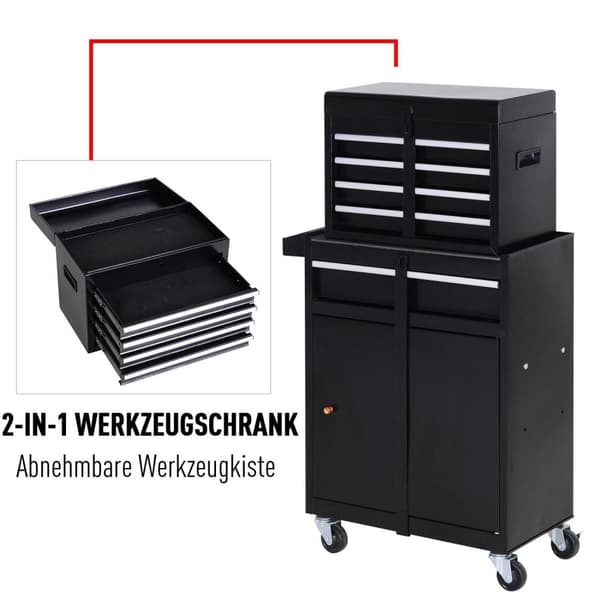Rootz Verkstadsvagn Verktyg - Svart - Metall - 20,67 cm x 11,02 cm x 41,14 cm