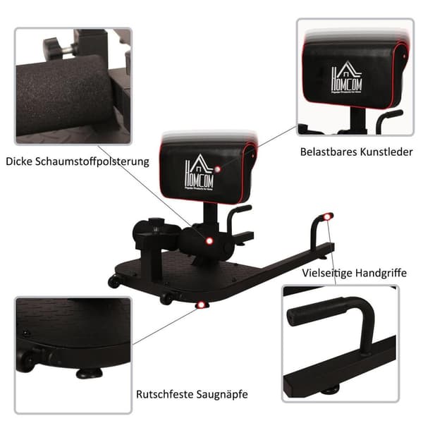 Rootz Knee Trainer - musta - teräs, Eva - 19,69 cm x 38,19 cm x 22,64 cm