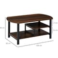 Miniatyrbild 3 av 7: Nancy's Newington Salontafel - Koffietafel - 3 nivåer - Opbergspace - Industrieel - Bruin - Svart - Bewerkt Hout - Staal - 100 x 60 x 46 cm
