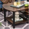Miniatyrbild 4 av 7: Nancy's Newington Salontafel - Koffietafel - 3 nivåer - Opbergspace - Industrieel - Bruin - Svart - Bewerkt Hout - Staal - 100 x 60 x 46 cm