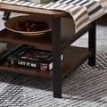 Miniatyrbild 5 av 7: Nancy's Newington Salontafel - Koffietafel - 3 nivåer - Opbergspace - Industrieel - Bruin - Svart - Bewerkt Hout - Staal - 100 x 60 x 46 cm