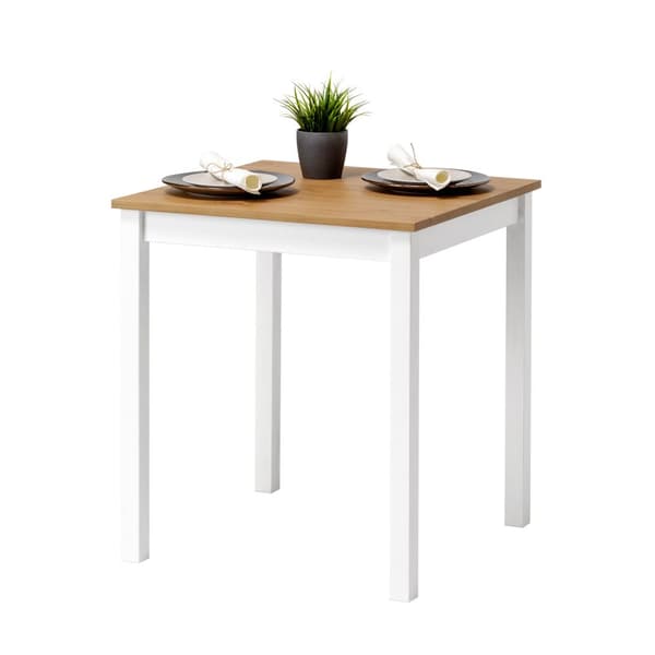 Ruokapöytä "Vesa" massiivimäntypuusta (White/Brown), 68 x 68 cm Korkeus 75 cm ​