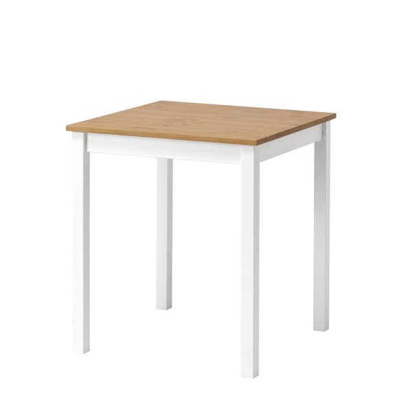 Spisebord "Vesa" lavet af massivt fyrretræ (White/Brown), 68 x 68 cm Højde 75 cm