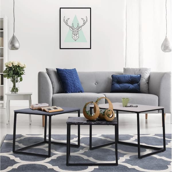 Rootz Soffbord - Set med 3 - Sidobord - Soffbord - Metall - MDF - Olika dimensioner