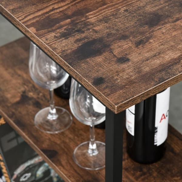 Nancy's Laie Bartafelset - 2 Barkrukken - Hoge Tafel - Staal - Svart/Bruin - 109 x 60 x 100 cm