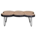 Miniatyrbillede 5 af 6: Rootz Sofabord - Sofabord - Massivt træ - Acacia - Træstamme - Brun - Metal - 115 x 70 x 40 cm