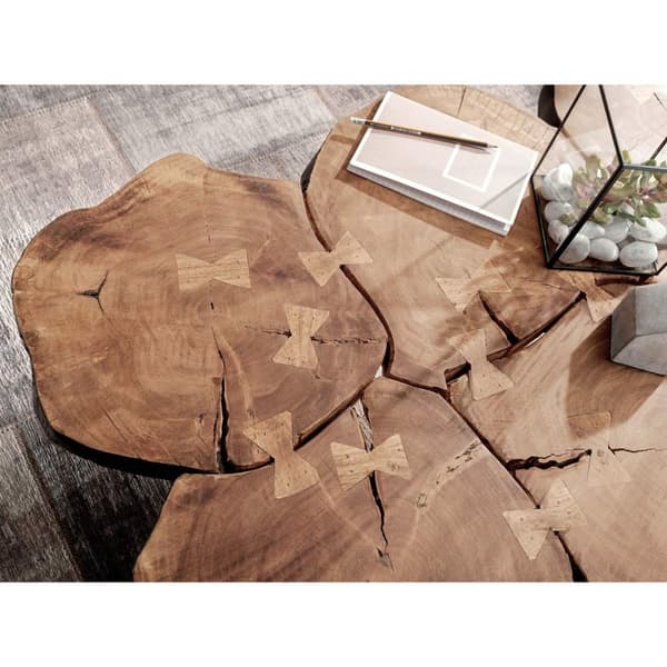 Rootz Sofabord - Sofabord - Massivt træ - Acacia - Træstamme - Brun - Metal - 115 x 70 x 40 cm