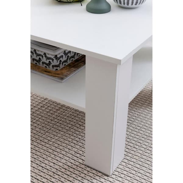 Rootz Sofabord - Sofaborde - Træ Sofabord - Hvid - Åbent rum - Opbevaringsrum - 60 x 42 x 60 cm