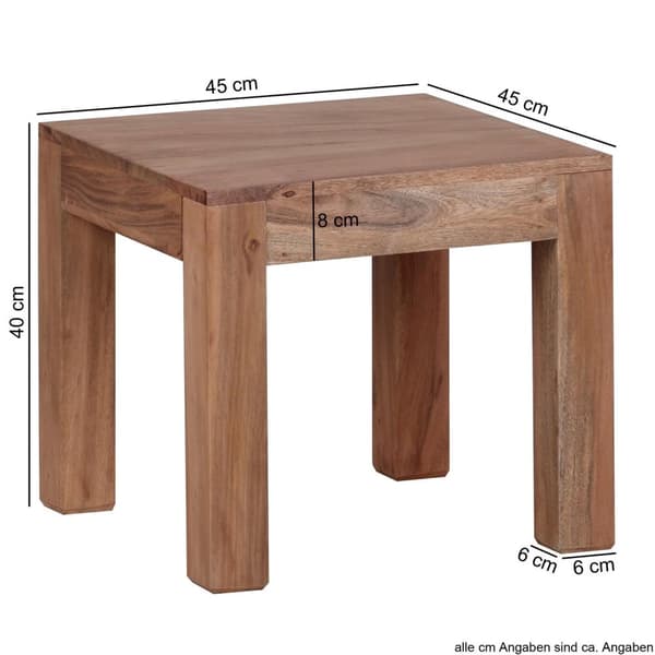 Rootz Sofabord - Sidebord - Massivt træ - 45 x 45 cm - Brun - Sofaborde
