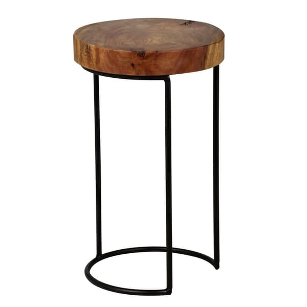 Rootz Sidebord - Massivt træ Sidebord - Sidebord - Sofabord - 28 cm - - Brun