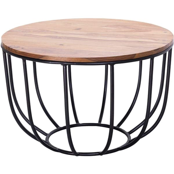 Rootz Sofabord - Massivt træ - Metalstel - 60 x 39 x 60 cm