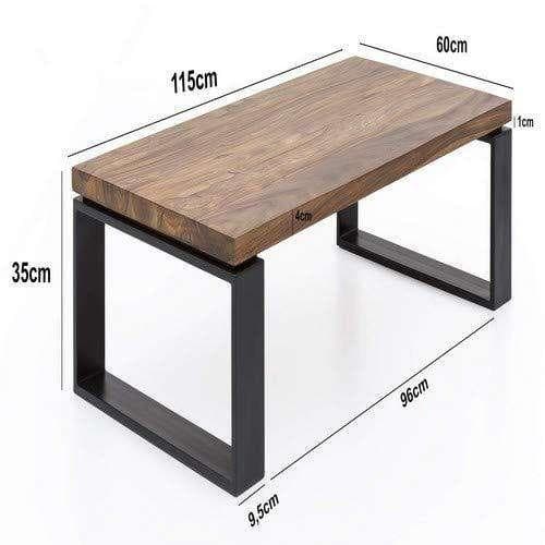 Rootz Sofabord - Stuebord - Sofaborde Brun - Metalstel - 115 x 35 x 60 cm