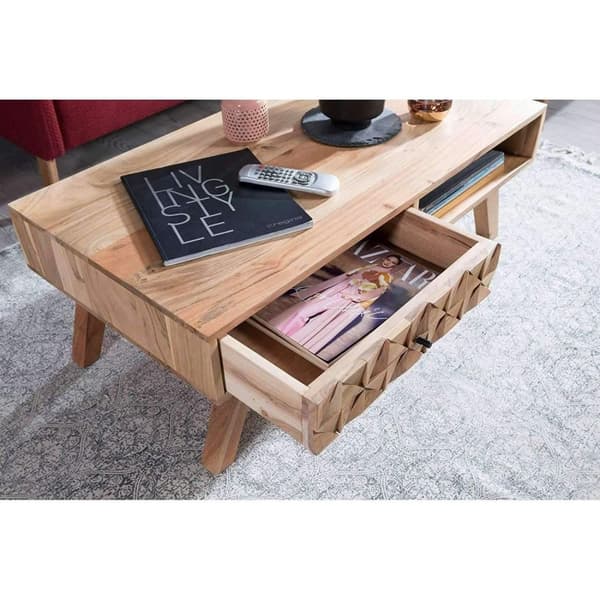 Rootz Sofabord Træ - Håndlavet Sofabord - Sofabord - Akacietræ - 95 x 35 x 50 cm