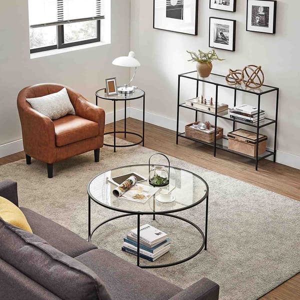 Rootz Konsolbord - Konsolbord - Sidebord - med hærdet glas - Moderne - Sort - 100 x 30 x 73 cm