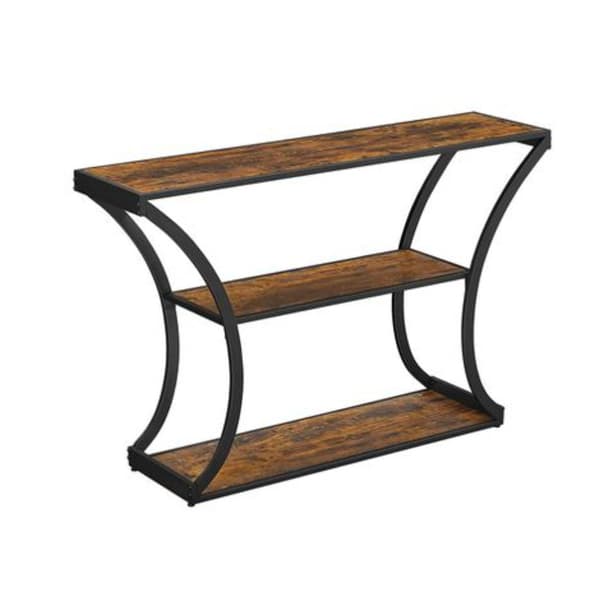 Rootz konsolbord - skænk - sidebord - industrielt - brun - sort - forarbejdet træ - metal - 120 x 30 x 80 cm