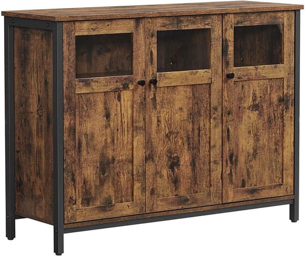 Rootz skænk - Køkkenskab - Opbevaringsskab - Industrielt - Forarbejdet træ - Metal - Brun - Sort - 100 x 35 x 75 cm