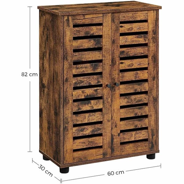 Rootz skänk - Badrumsskåp - Förvaringsskåp - Justerbara hyllor - Bearbetat trä - Brun - 60 x 30 x 82 cm