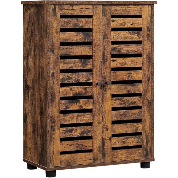 Rootz skänk - Badrumsskåp - Förvaringsskåp - Justerbara hyllor - Bearbetat trä - Brun - 60 x 30 x 82 cm