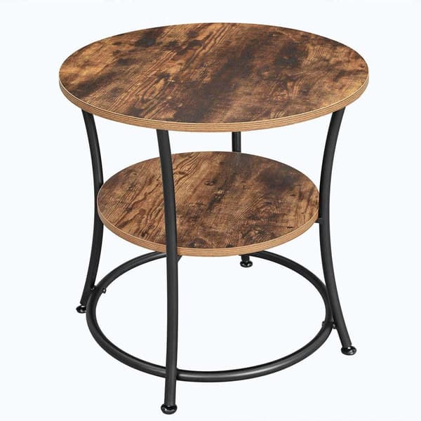 Rootz Rundt Sidebord - Vintage Sofabord - Træ Sofabord - Sideborde - 55 CM