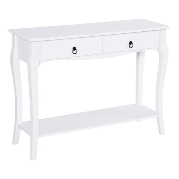 Rootz-konsolipöytä - Konsolipöytä - 2 laatikkoa - Puinen - MDF-Ivory - Valkoinen - 100x33x75cm