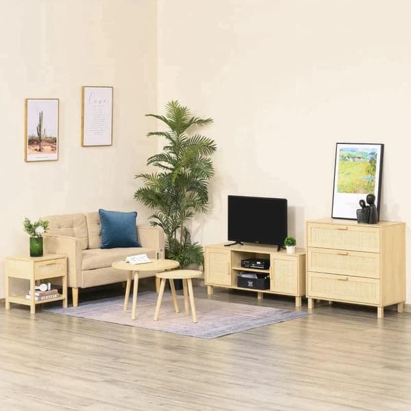 Rootz Drawer Cabinet - Side Cabinet - Cabinet - Sideboard Base Cabinet - 3 Drawers Chest - Living Room Drawer Cabinet - 80 x 40 x 80 cm