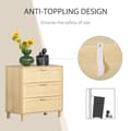 Miniatyrbild 5 av 10: Rootz Drawer Cabinet - Side Cabinet - Cabinet - Sideboard Base Cabinet - 3 Drawers Chest - Living Room Drawer Cabinet - 80 x 40 x 80 cm