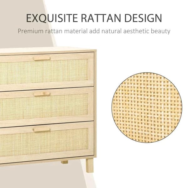 Rootz Drawer Cabinet - Side Cabinet - Cabinet - Sideboard Base Cabinet - 3 Drawers Chest - Living Room Drawer Cabinet - 80 x 40 x 80 cm