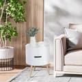 Miniatyrbillede 3 af 4: Rootz Side Table - Bedside Table - Sofa Table - 2 Storage Spaces - Coffee Table - Living Room - Wood - White