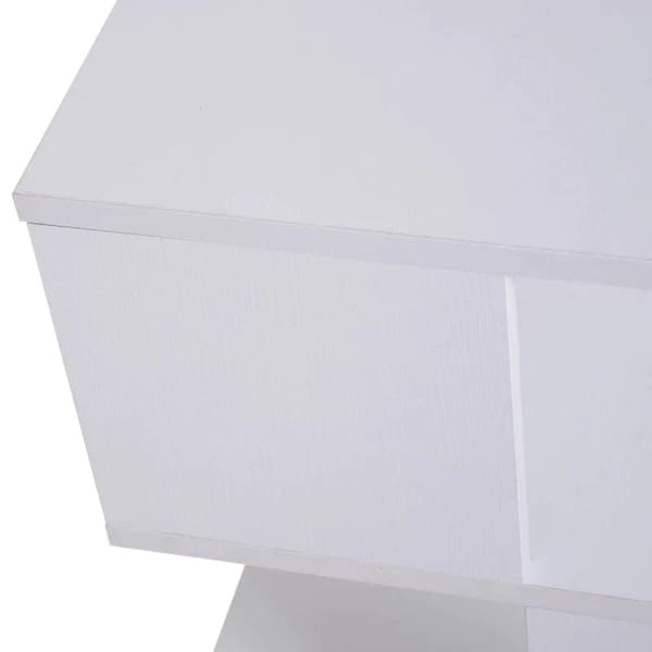 Nancy's Vinings Bijzettafel - Nachtkastje - Opbergutrymme - Två nivåer - Design - Bewerkt Hout - Svart/Vit - 40 x 40 x 43 cm