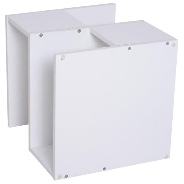 Nancy's Vinings Bijzettafel - Nachtkastje - Opbergutrymme - Två nivåer - Design - Bewerkt Hout - Svart/Vit - 40 x 40 x 43 cm