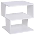 Miniatyrbild 9 av 11: Nancy's Vinings Bijzettafel - Nachtkastje - Opbergutrymme - Två nivåer - Design - Bewerkt Hout - Svart/Vit - 40 x 40 x 43 cm