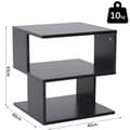 Miniatyrbillede 3 af 11: Rootz Side Table - 2-tier Side Table - Bed Table With Modern Design - Coffee Table For Office - Living Room - Dining Room - Black - 40 x 40 x 43 cm