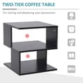 Miniatyrbillede 5 af 11: Rootz Side Table - 2-tier Side Table - Bed Table With Modern Design - Coffee Table For Office - Living Room - Dining Room - Black - 40 x 40 x 43 cm