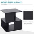 Miniatyrbillede 6 af 11: Rootz Side Table - 2-tier Side Table - Bed Table With Modern Design - Coffee Table For Office - Living Room - Dining Room - Black - 40 x 40 x 43 cm