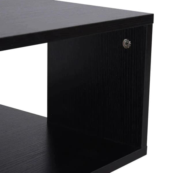 Rootz Side Table - 2-tier Side Table - Bed Table With Modern Design - Coffee Table For Office - Living Room - Dining Room - Black - 40 x 40 x 43 cm