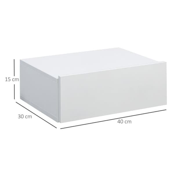 Rootz Sängbord - 2-delade Sängbord - Väggbord - Vit - 40 cm x 30 cm x 15 cm