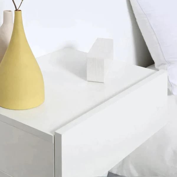 Rootz Sängbord - 2-delade Sängbord - Väggbord - Vit - 40 cm x 30 cm x 15 cm