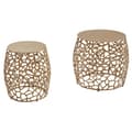 Miniatyrbillede 7 af 7: Rootz sidebord sæt med 2 aluminium guld design redeborde metal runde - Stue bord, sofabord, grenstruktur, moderne - 2-delt sofabord stue