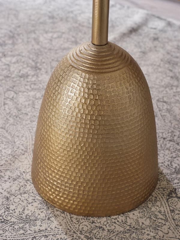 Rootz sidebord guld 33x33x53 cm sidebord aluminium - Rundt metal sofabord - Stuebord Couch Modern - Sofabord højt