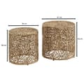 Miniatyrbillede 4 af 7: Rootz sidebord sæt af 2 aluminium guld design redeborde metal runde - Stue bord Sofabord Blomstermønster Moderne - 2-delt sofabord stue Floristic
