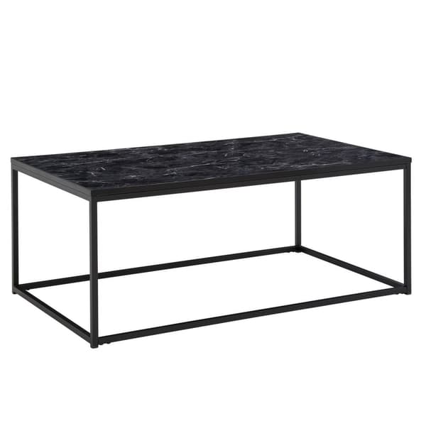 Rootz sofabord 100x60x40 cm med marmorlook sort - Stuebord med metalstel - Sofabord firkantet bord stue - sidebord