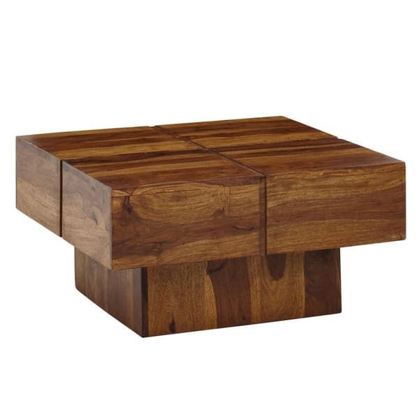 Rootz soffbord 57,5x57,5x30 cm massivt sheeshamträ soffbord fyrkantigt - Design vardagsrumsbord soffbord massivt - Litet bord vardagsrum modernt