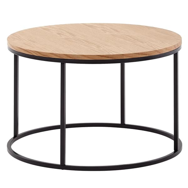 Rootz soffbord 70x70x45 cm soffbord trä - metall vardagsrumsbord ek - Design rumsbord modernt runt - Träbord soffbord - Bord vardagsrum
