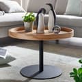 Miniatyrbild 2 av 7: Rootz Coffee Table - Wood-Metal Living Room Table - Modern Round Design - Oak Coffee Table - Table for Living Room - 61x61x40 cm