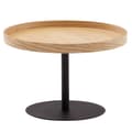 Miniatyrbild 1 av 7: Rootz Coffee Table - Wood-Metal Living Room Table - Modern Round Design - Oak Coffee Table - Table for Living Room - 61x61x40 cm
