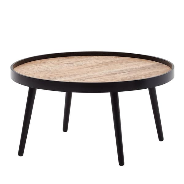 Rootz sohvapöytä pyöreä 76x76x40 cm musta ruskea sohvapöytä moderni - Pyöreä sohvapöytä - Iso olohuoneen pöytä - Sohvapöytä sohvapöytä